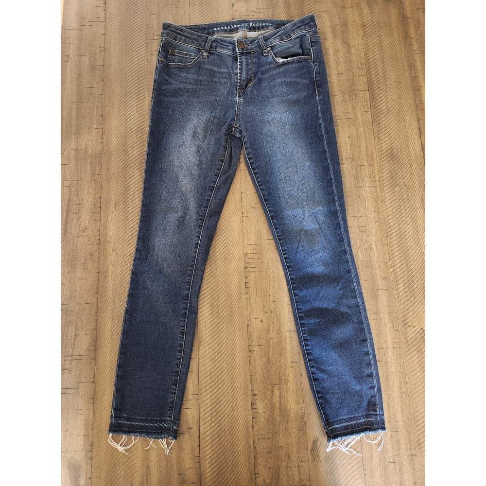 Articles of Society Jeans Women 26 Blue Skinny Ankle Raw‎ Hem Distressed Denim